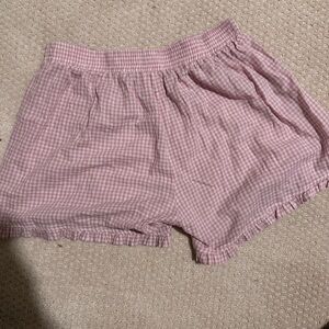 BOXER SHORT - RUFFLE PINK PLAID
